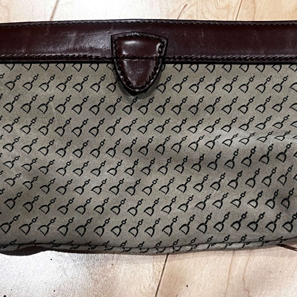 Vintage Horsebit Suede and Leather Clutch